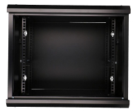 Extralink Szafka wisząca rack 9U 600x600 czarna szklane drzwi EX.3968 - 489306 - zdjęcie 3